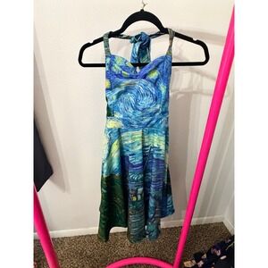Van Gogh Starry Night Halter Dress size small